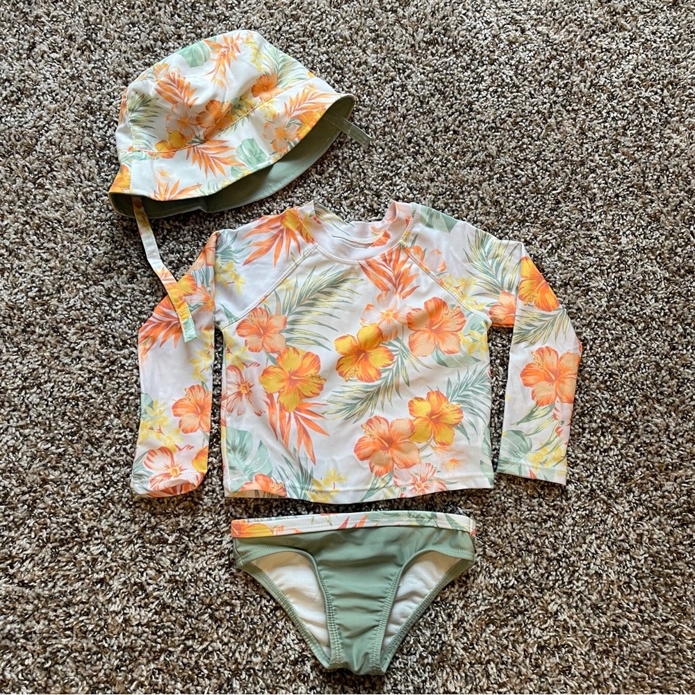Floral Swim Set with Hat